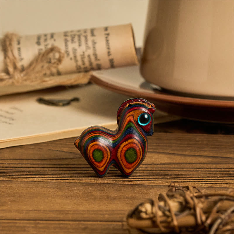 Buddha Stones Année du Cheval Sculpture de cheval Tang Arc-en-ciel Eucalyptus Décoration de bureau créative - image 1