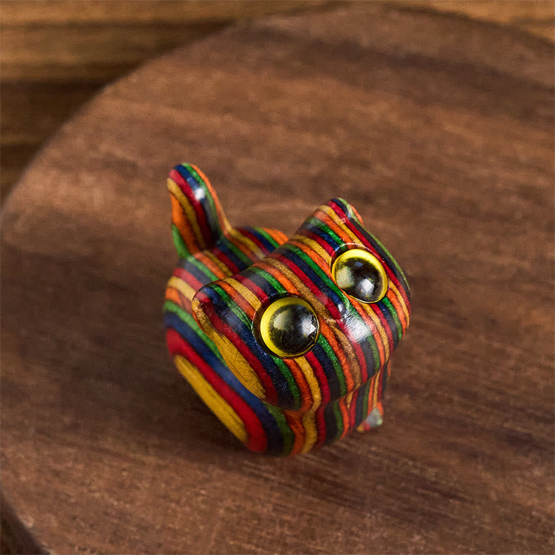 Buddha Stones sculptées, chaton mignon, eucalyptus arc-en-ciel, décoration anti-stress - Chat aux yeux jaunes (3,3 x 3,2 x 2,1 cm) - image 7