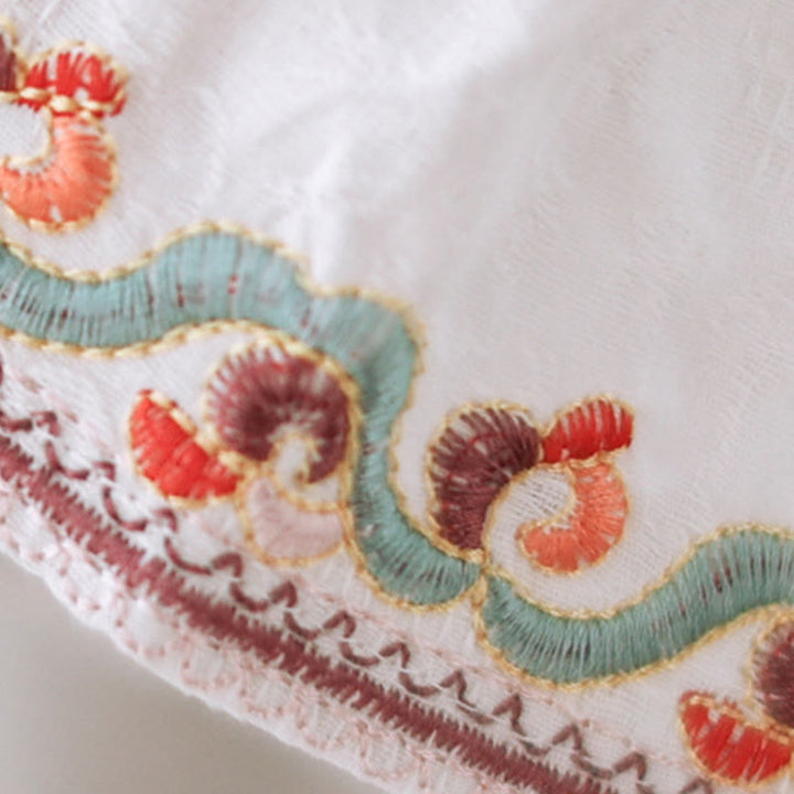 Chemise en coton pour femme, ornée de Buddha Stones jacquard, col montant à boutons brandebourg et manches trois-quarts. - image 23