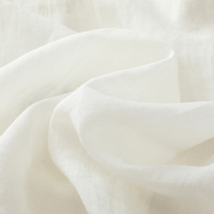 Buddha Stones Chemise en coton pour femme, ornée de broderies, à col montant et manches trois-quarts, fendue sur le côté et ornée de plis. - image 23