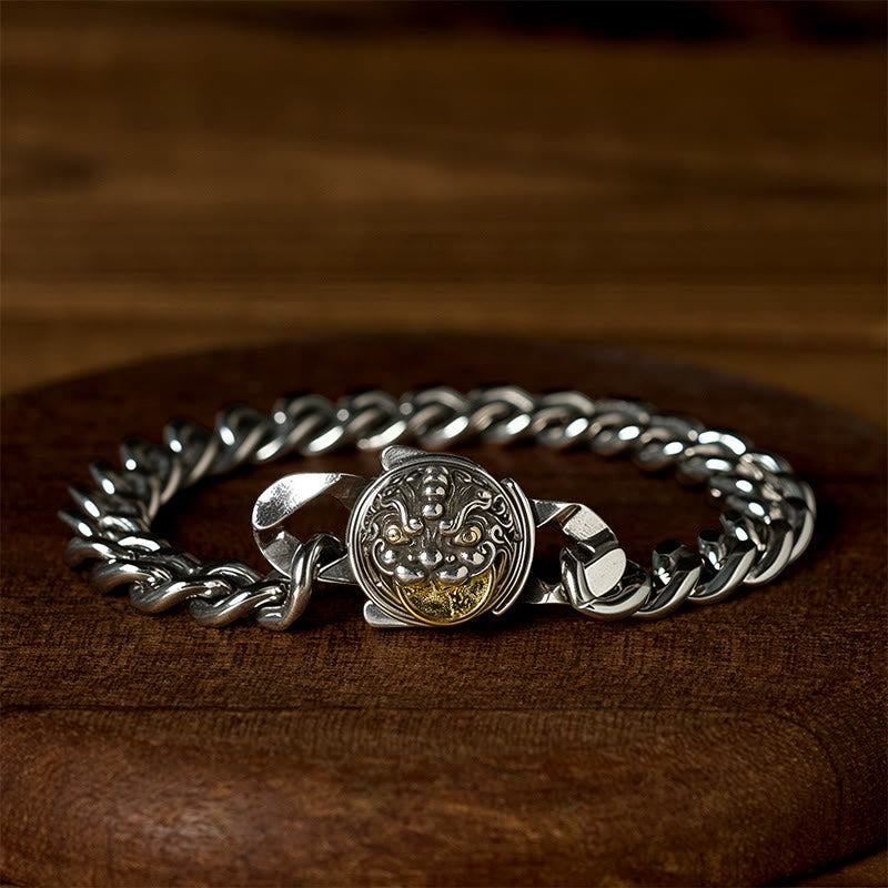 Bracelet porte-bonheur en cuivre et Buddha Stones PiXiu - PiXiu en cuivre (Tour de poignet : 21-22 cm) - image 0