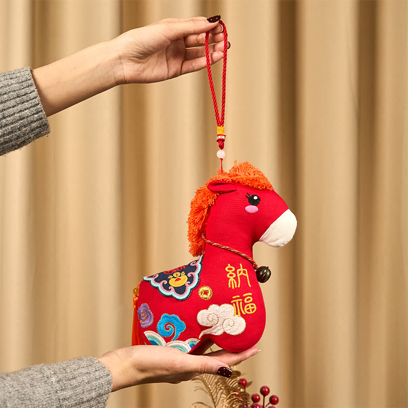 Buddha Stones Année du Cheval, fil rouge cuivré, broderie du caractère Fu, décoration de maison symbole de prospérité - image 15