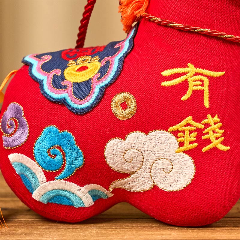 Buddha Stones Année du Cheval, fil rouge cuivré, broderie du caractère Fu, décoration de maison symbole de prospérité - image 12