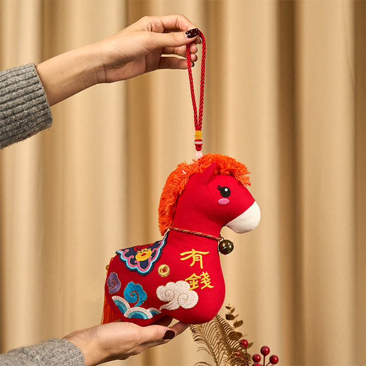 Buddha Stones Année du Cheval, fil rouge cuivré, broderie du caractère Fu, décoration de maison symbole de prospérité - image 10