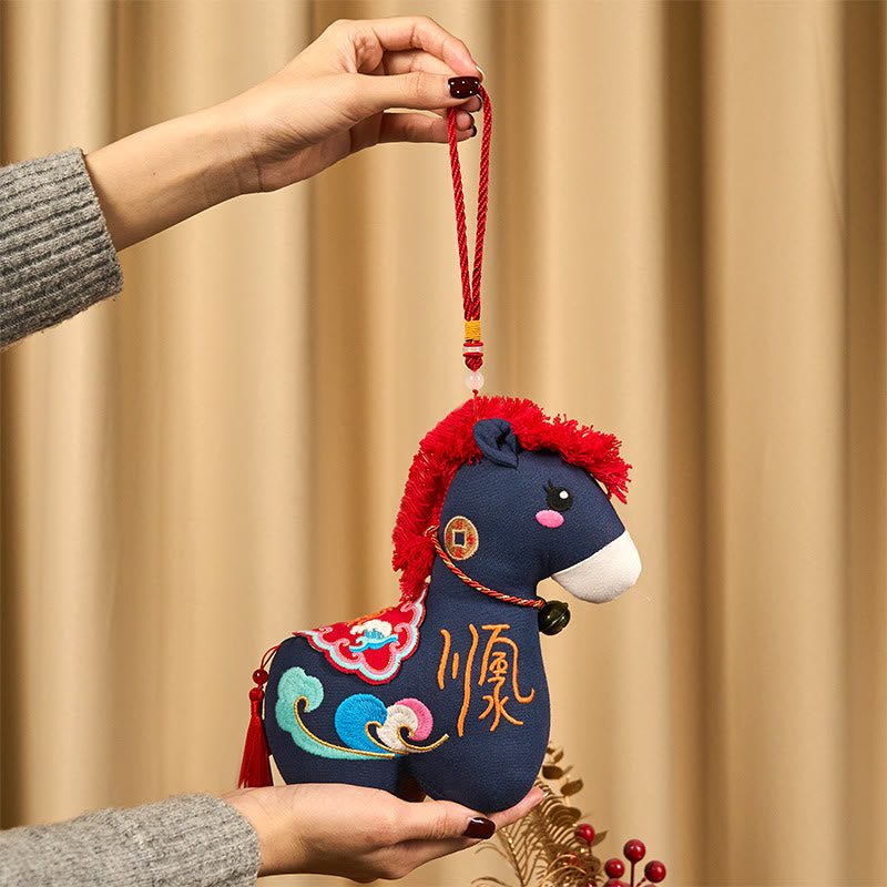 Buddha Stones Année du Cheval, fil rouge cuivré, broderie du caractère Fu, décoration de maison symbole de prospérité - image 23