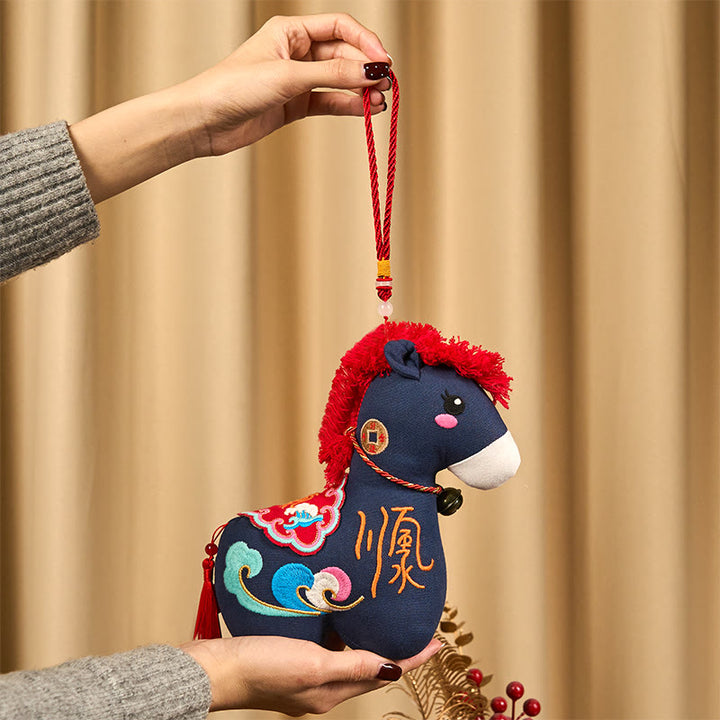 Buddha Stones Année du Cheval, fil rouge cuivré, broderie du caractère Fu, décoration de maison symbole de prospérité - image 23