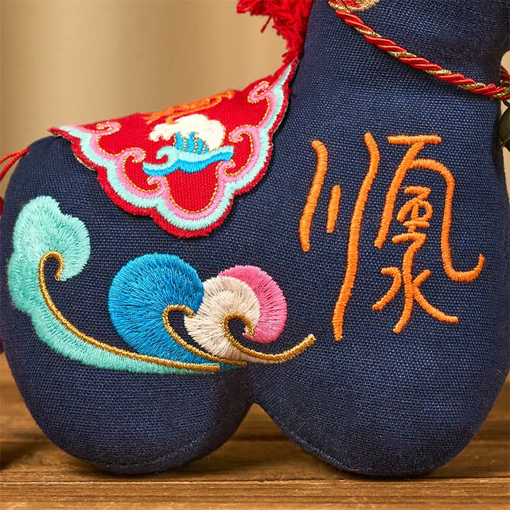 Buddha Stones Année du Cheval, fil rouge cuivré, broderie du caractère Fu, décoration de maison symbole de prospérité - image 24