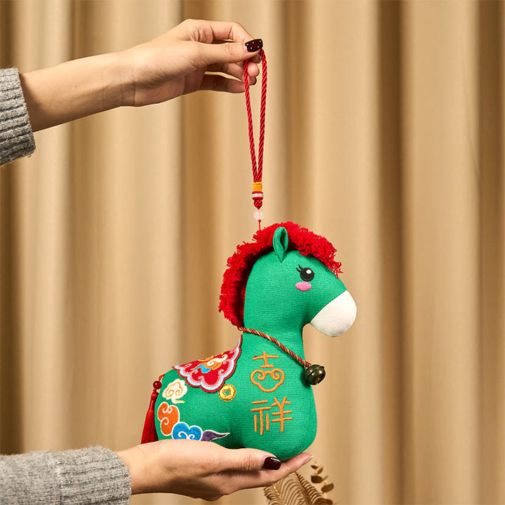 Buddha Stones Année du Cheval, fil rouge cuivré, broderie du caractère Fu, décoration de maison symbole de prospérité - image 31