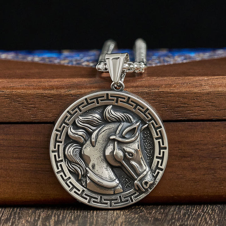 Pendentifs en acier titane et Buddha Stones, année du Cheval, pour collier d'équilibre - image 2