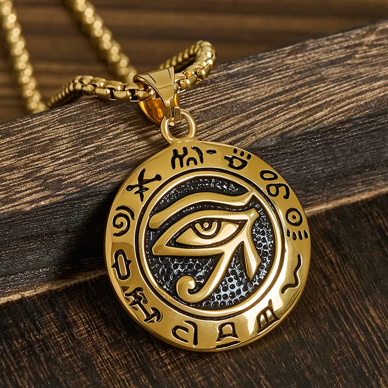 Pendentifs d'équilibre œil maléfique en acier titane et Buddha Stones - Œil maléfique en acier titane doré - image 7