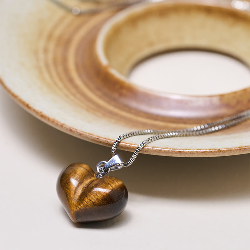 Collier pendentif en forme de cœur Buddha Stones : améthyste, topaze, cristal rose, opale, œil de tigre, cristal blanc, jaspe rouge, amazonite, aventurine verte, obsidienne noire, citrine. - image 22