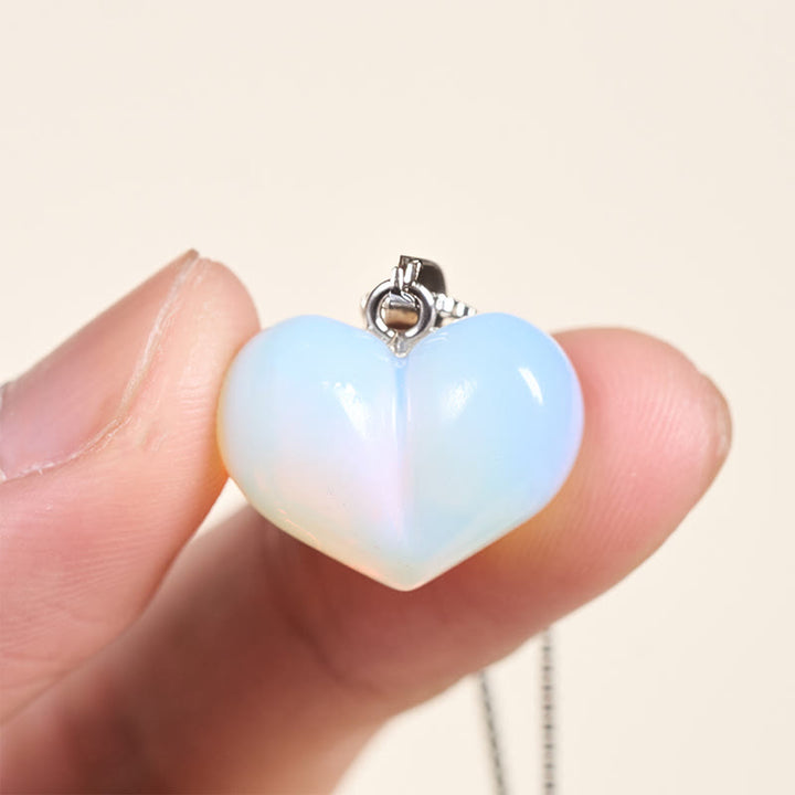 Collier pendentif en forme de cœur Buddha Stones : améthyste, topaze, cristal rose, opale, œil de tigre, cristal blanc, jaspe rouge, amazonite, aventurine verte, obsidienne noire, citrine. - image 17