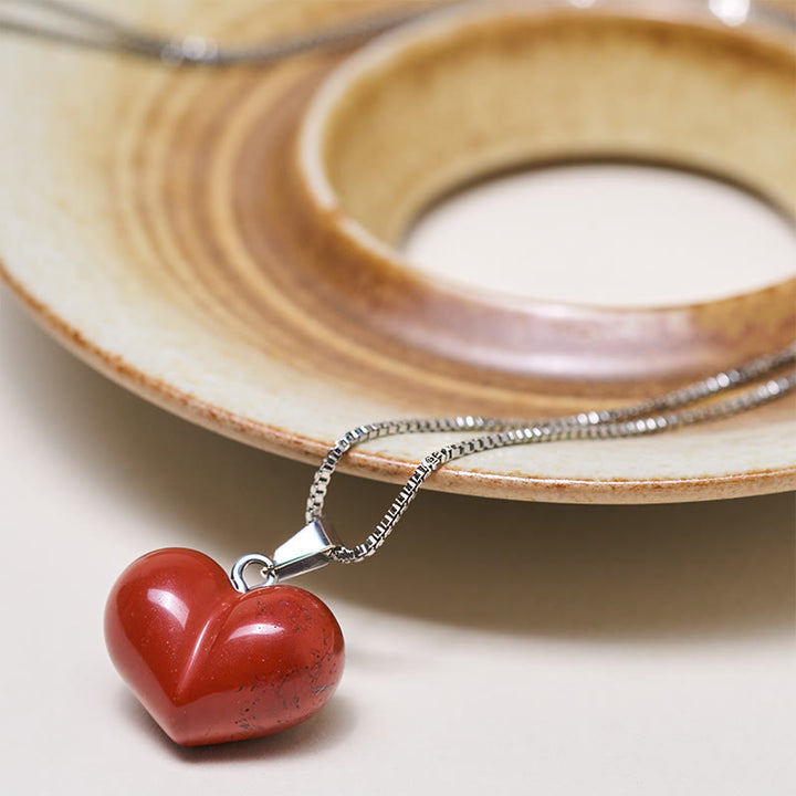 Collier pendentif en forme de cœur Buddha Stones : améthyste, topaze, cristal rose, opale, œil de tigre, cristal blanc, jaspe rouge, amazonite, aventurine verte, obsidienne noire, citrine. - image 30