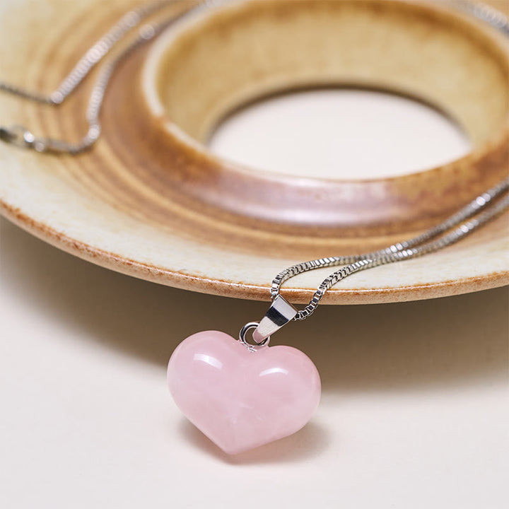 Collier pendentif en forme de cœur Buddha Stones : améthyste, topaze, cristal rose, opale, œil de tigre, cristal blanc, jaspe rouge, amazonite, aventurine verte, obsidienne noire, citrine. - image 14