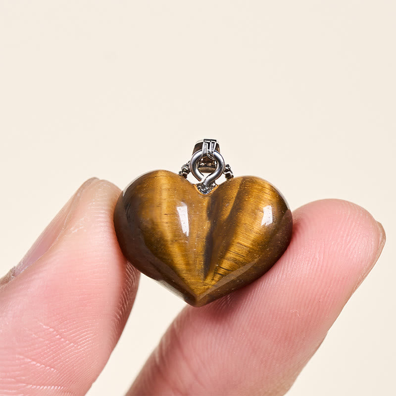 Collier pendentif en forme de cœur Buddha Stones : améthyste, topaze, cristal rose, opale, œil de tigre, cristal blanc, jaspe rouge, amazonite, aventurine verte, obsidienne noire, citrine. - image 21