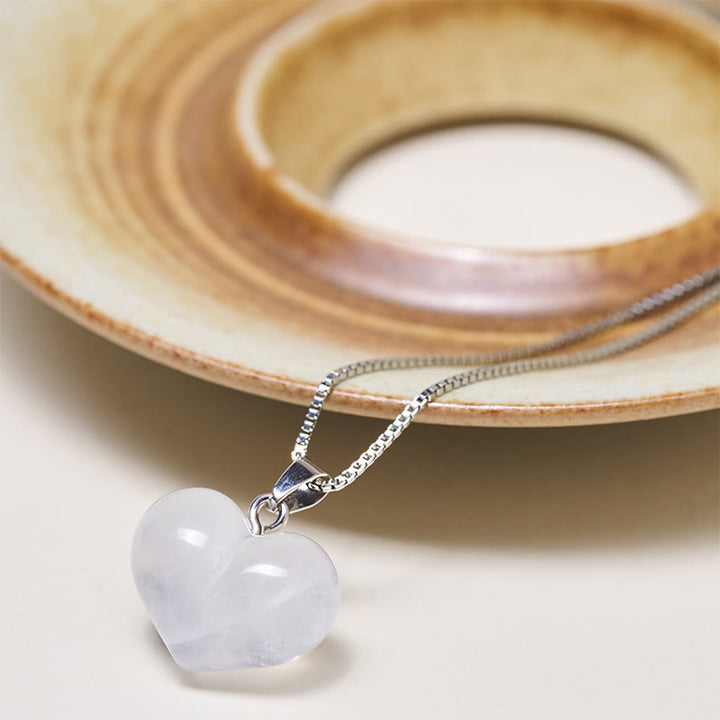 Collier pendentif en forme de cœur Buddha Stones : améthyste, topaze, cristal rose, opale, œil de tigre, cristal blanc, jaspe rouge, amazonite, aventurine verte, obsidienne noire, citrine. - image 26