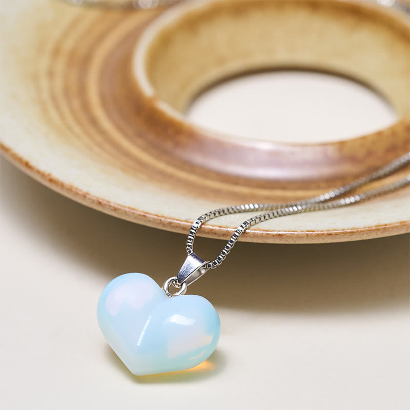 Collier pendentif en forme de cœur Buddha Stones : améthyste, topaze, cristal rose, opale, œil de tigre, cristal blanc, jaspe rouge, amazonite, aventurine verte, obsidienne noire, citrine. - image 18