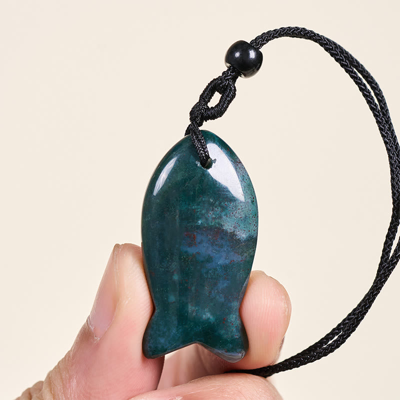 Collier pendentif en Buddha Stones , carpe koï, cristal rose, agate indienne, améthyste, topaze, jaspe rouge, symbole de succès et de chaleur. - image 7