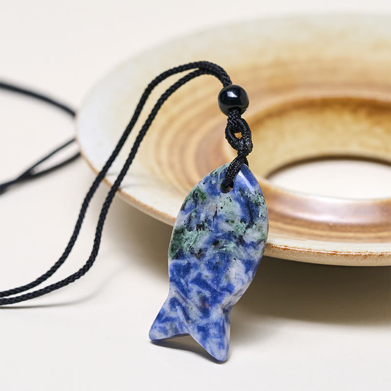 Collier pendentif en Buddha Stones , carpe koï, cristal rose, agate indienne, améthyste, topaze, jaspe rouge, symbole de succès et de chaleur. - image 41