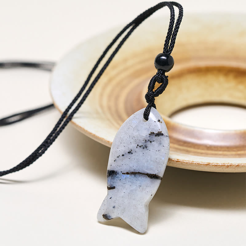 Collier pendentif en Buddha Stones , carpe koï, cristal rose, agate indienne, améthyste, topaze, jaspe rouge, symbole de succès et de chaleur. - image 24