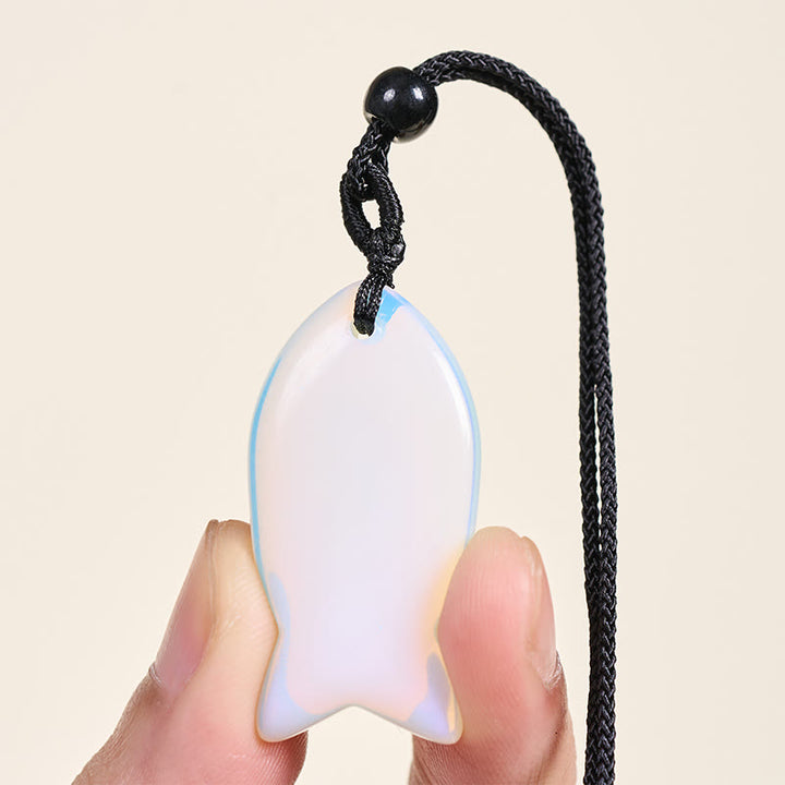 Collier pendentif en Buddha Stones , carpe koï, cristal rose, agate indienne, améthyste, topaze, jaspe rouge, symbole de succès et de chaleur. - image 56