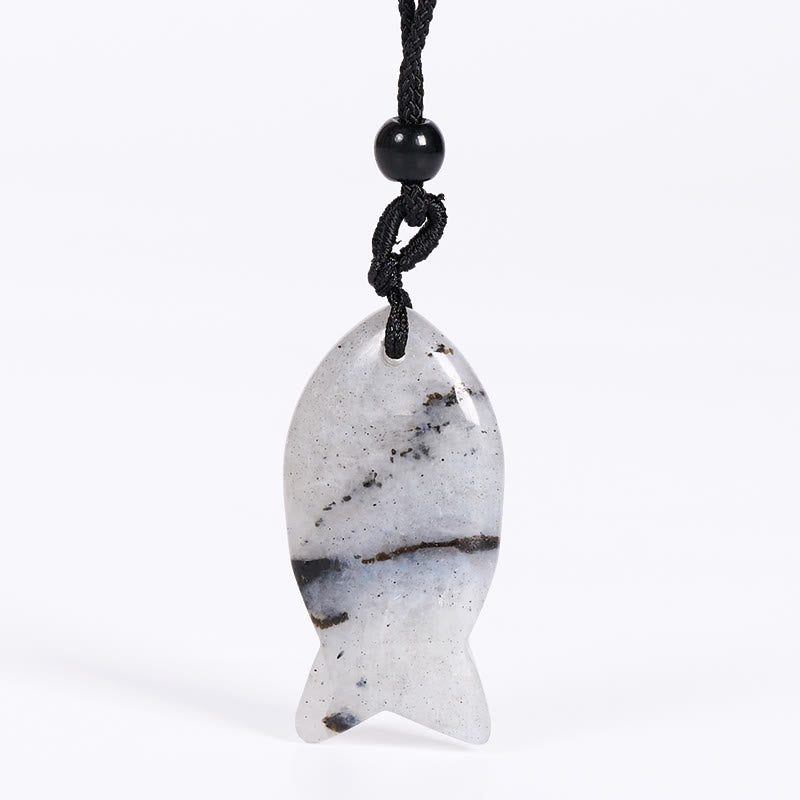 Collier pendentif en Buddha Stones , carpe koï, cristal rose, agate indienne, améthyste, topaze, jaspe rouge, symbole de succès et de chaleur. - Labradorite - image 22