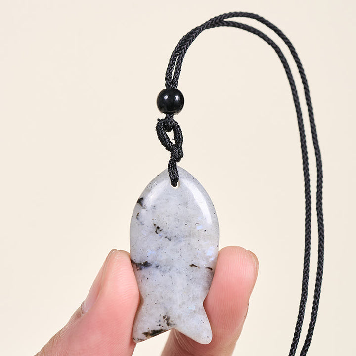 Collier pendentif en Buddha Stones , carpe koï, cristal rose, agate indienne, améthyste, topaze, jaspe rouge, symbole de succès et de chaleur. - image 23