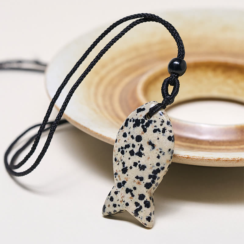 Collier pendentif en Buddha Stones , carpe koï, cristal rose, agate indienne, améthyste, topaze, jaspe rouge, symbole de succès et de chaleur. - image 36