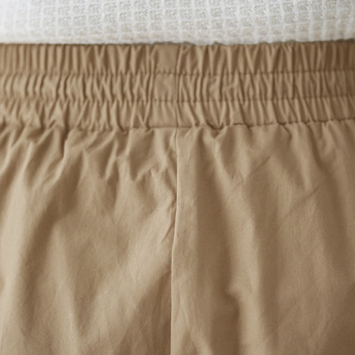 Buddha Stones Pantalon Capri court à jambes larges pour femme, avec boutons sur le côté et poches - image 23