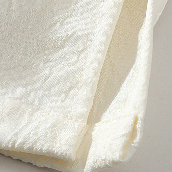 Buddha Stones Chemise à manches courtes en coton pour homme, à boutons, motif jacquard texturé Bagua - image 7