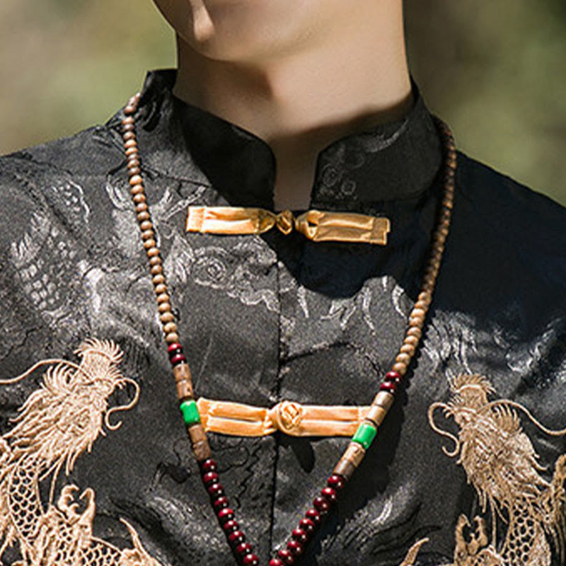 Buddha Stones Chemise Tang Suit pour homme à manches courtes et boutons brandebourg, motif dragon brodé et colorblock - image 19