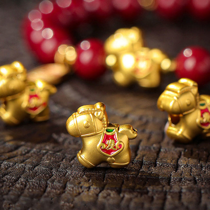 Buddha Stones Bracelet de bénédiction en cinabre de l'année du Cheval - image 14