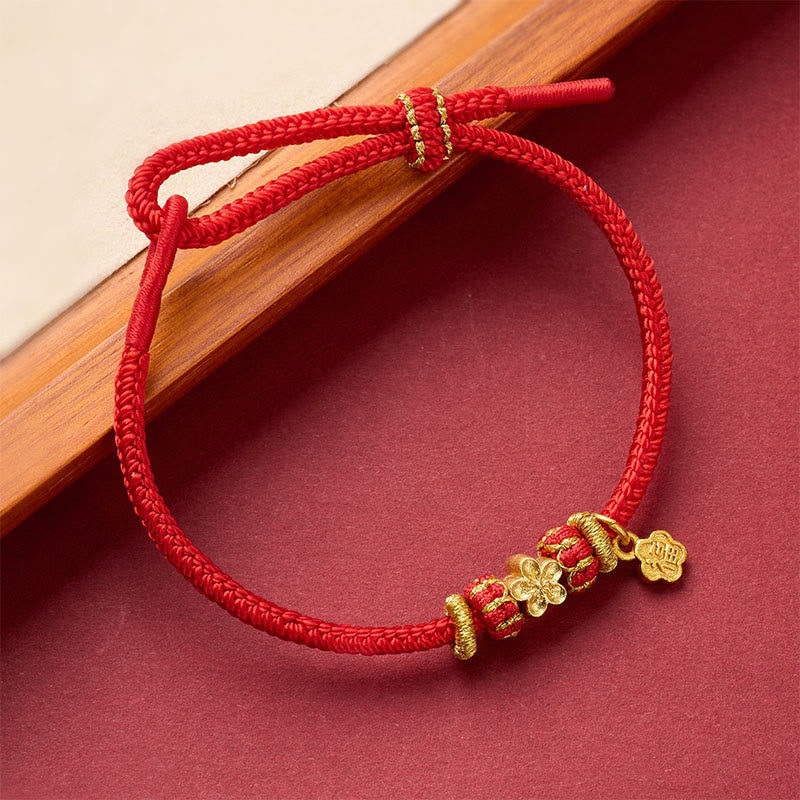 Buddha Stones Bracelet porte-bonheur Om Mani Padme Hum Fu en cuivre et fil rouge - image 13