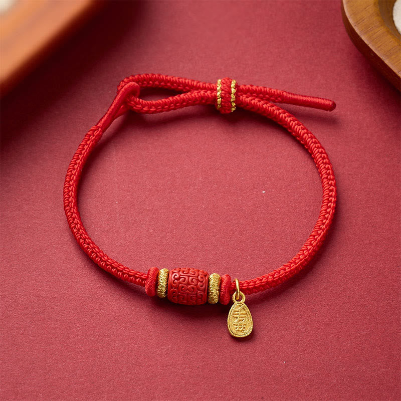 Buddha Stones Bracelet porte-bonheur Om Mani Padme Hum Fu en cuivre et fil rouge - image 9