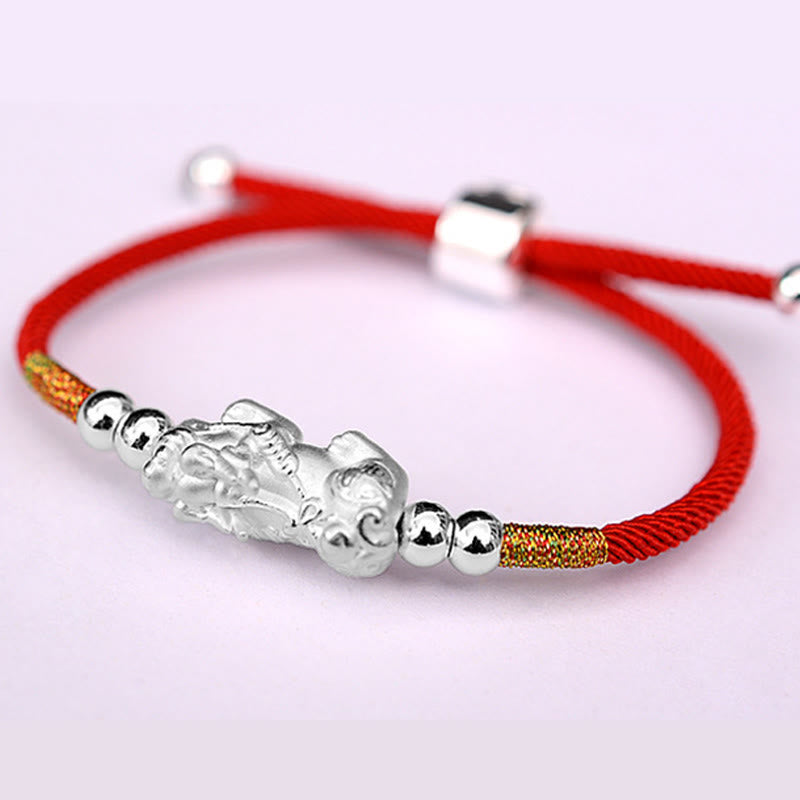 Bracelet porte-bonheur PiXiu en plaqué or 24 carats avec cordon rouge Buddha Stones - image 16