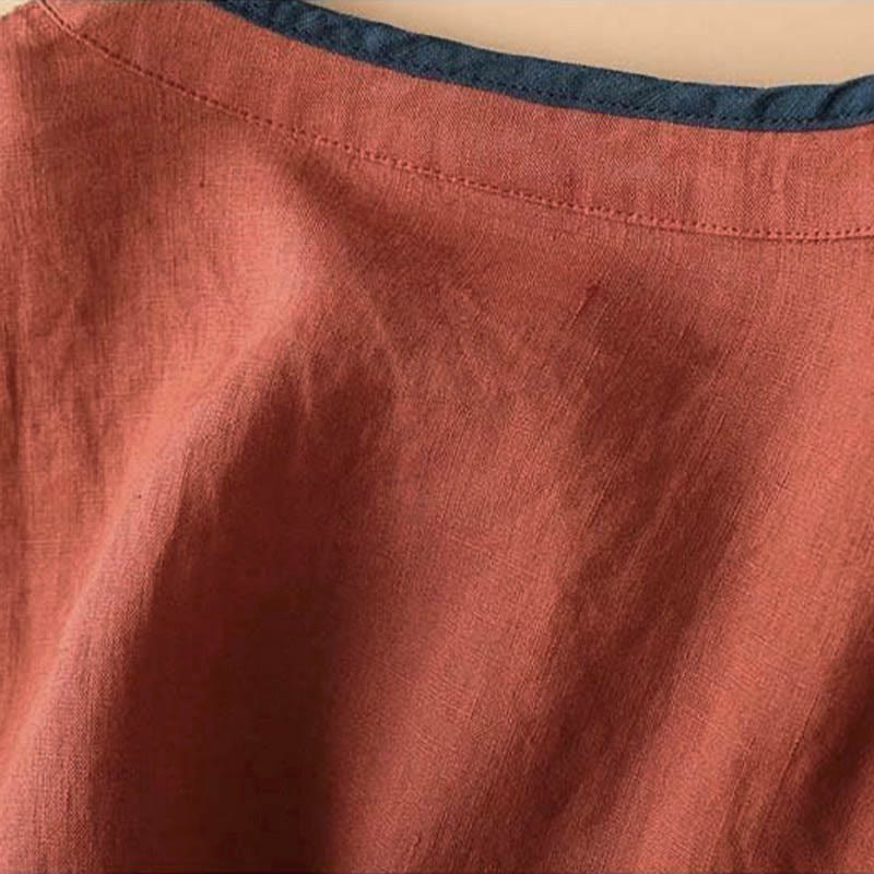 Chemise à manches longues pour femme avec broderie florale rétro en Buddha Stones - image 4