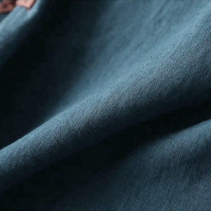 Chemise à manches longues pour femme avec broderie florale rétro en Buddha Stones - image 11