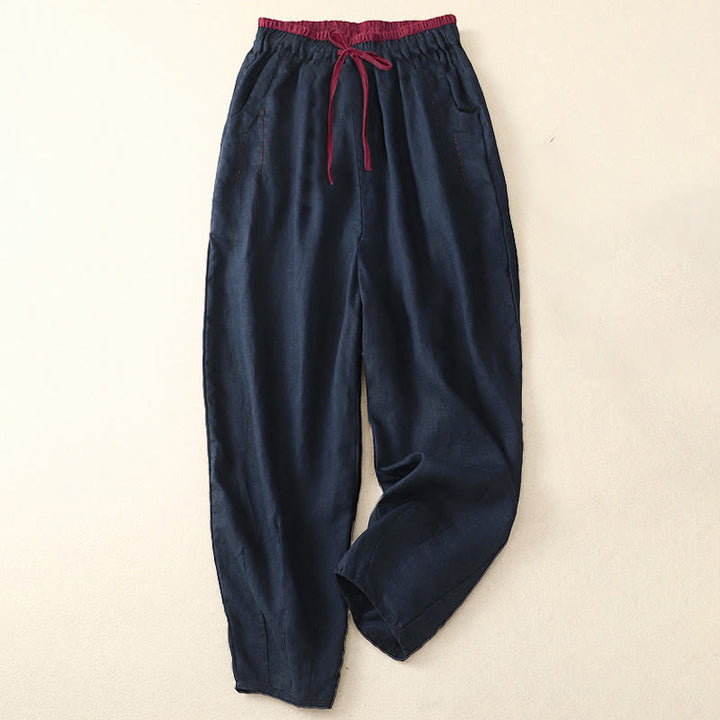 Buddha Stones Pantalon harem femme Commute Color Blocking Design, longueur 7-8, avec poches - image 12