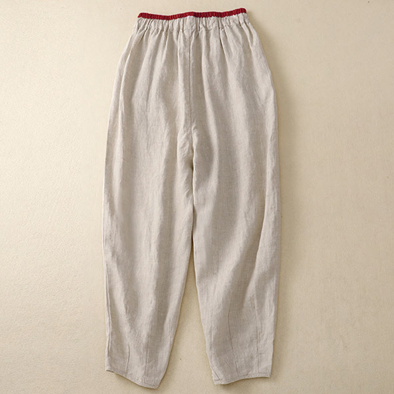 Buddha Stones Pantalon harem femme Commute Color Blocking Design, longueur 7-8, avec poches - image 1