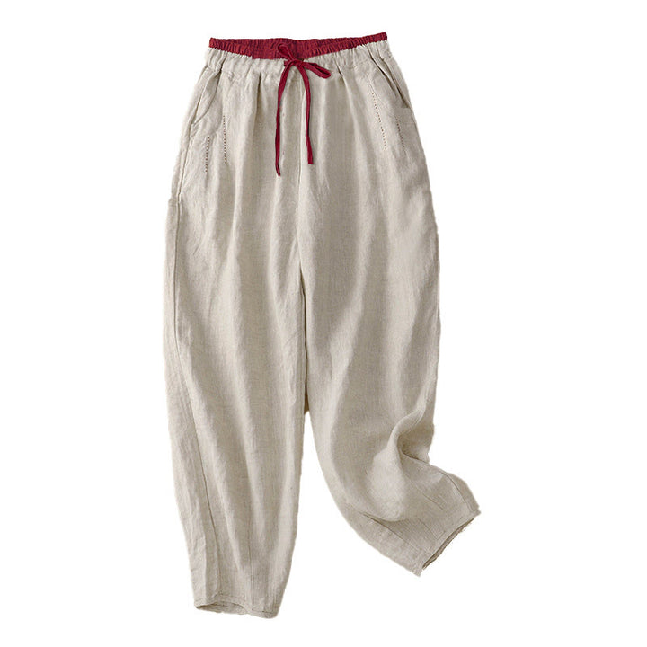 Buddha Stones Pantalon harem femme Commute Color Blocking Design, longueur 7-8, avec poches - image 8