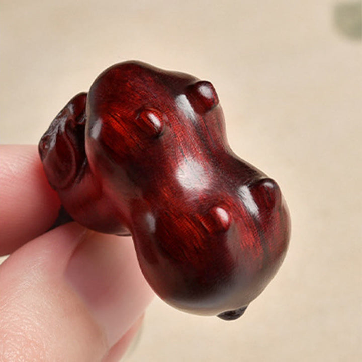 Buddha Stones Porte-clés Balance en bois de santal rouge à petites feuilles, année du Cheval - image 3