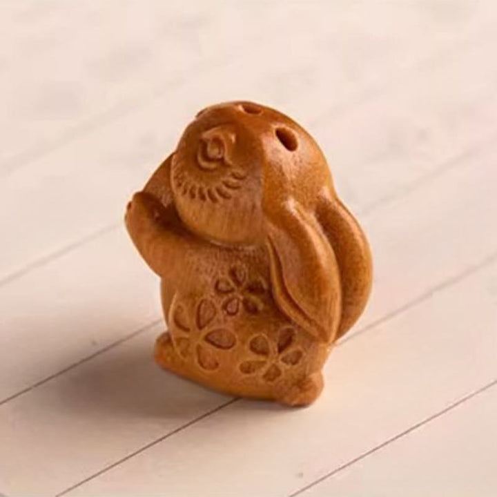 Buddha Stones Porte-clés de bénédiction « Année du Cheval » en bois de santal rouge, étoile, lune et graine de Bodhi - image 18