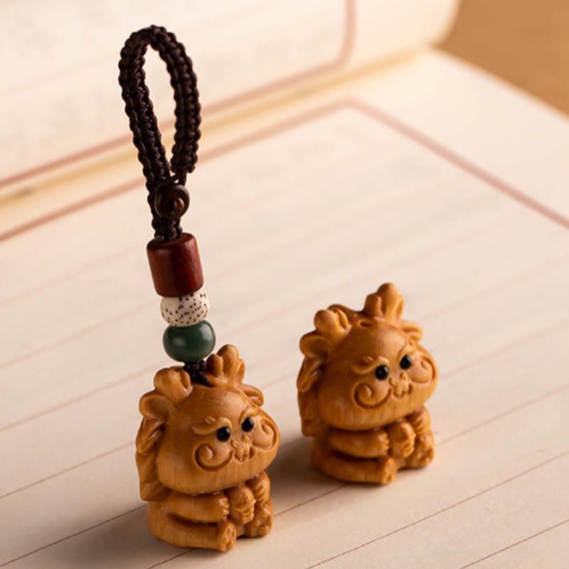 Buddha Stones Porte-clés de bénédiction « Année du Cheval » en bois de santal rouge, étoile, lune et graine de Bodhi - image 48