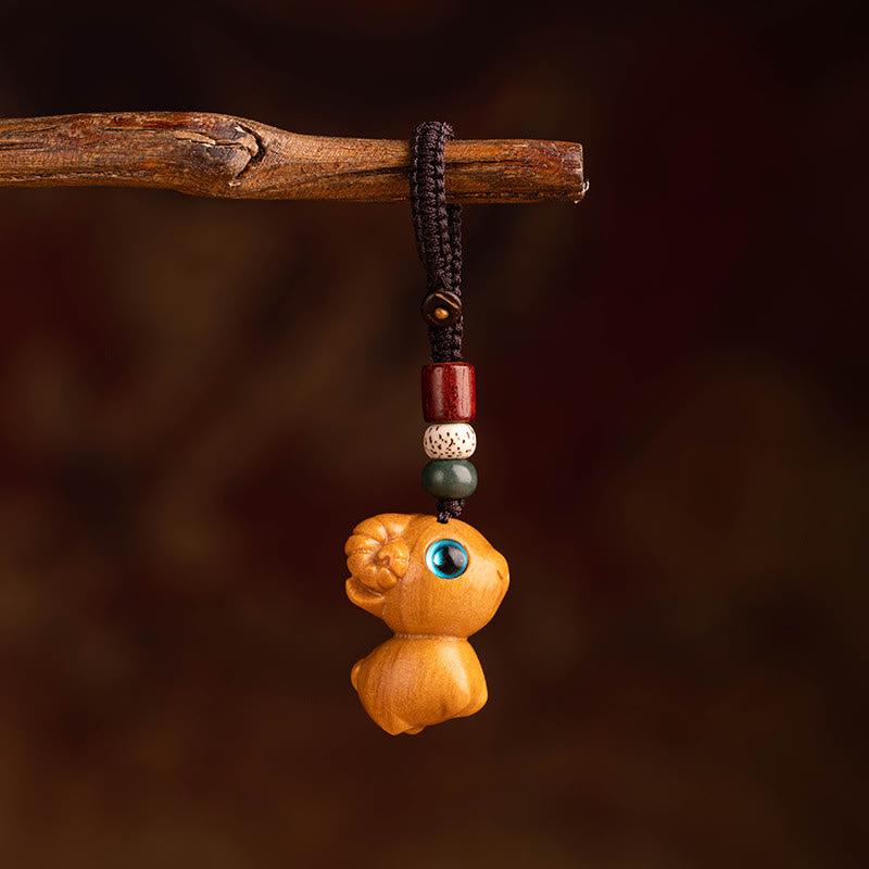 Buddha Stones Porte-clés de bénédiction « Année du Cheval » en bois de santal rouge, étoile, lune et graine de Bodhi - Bois de santal rouge Étoile Lune Bodhi Graine de chèvre - image 32