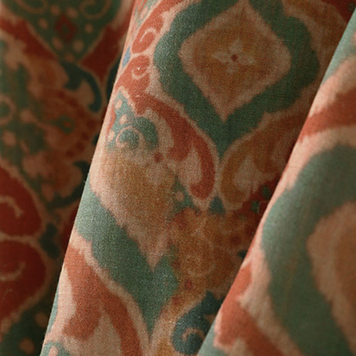 Buddha Stones Chemise femme à manches longues, col montant, boutons grenouille imprimés, poches - image 6