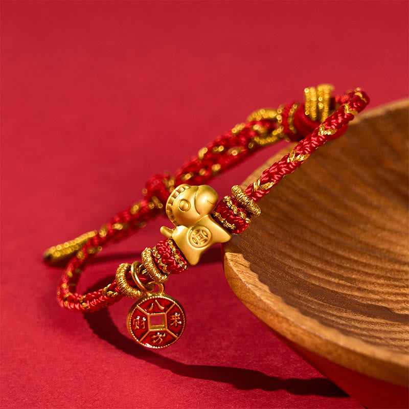 Buddha Stones Bracelet porte-bonheur en cuivre et ficelle rouge, année du Cheval - image 1