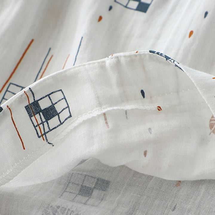 Buddha Stones Chemise en coton pour femme, imprimée, à demi-boutons et manches trois-quarts froncées. - image 9
