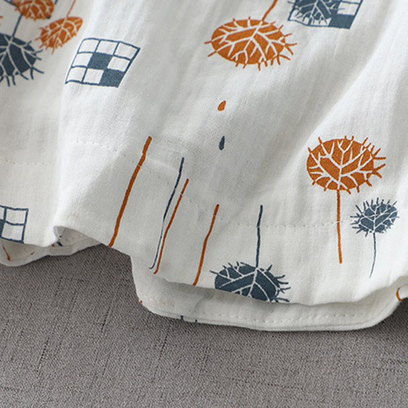 Buddha Stones Chemise en coton pour femme, imprimée, à demi-boutons et manches trois-quarts froncées. - image 8