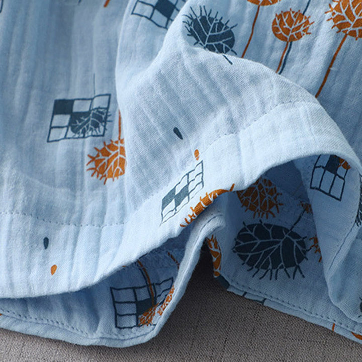 Buddha Stones Chemise en coton pour femme, imprimée, à demi-boutons et manches trois-quarts froncées. - image 16