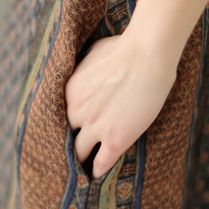 Buddha Stones Chemise à manches longues pour femme, imprimé floral rétro, à plis accordéon et poches - image 11